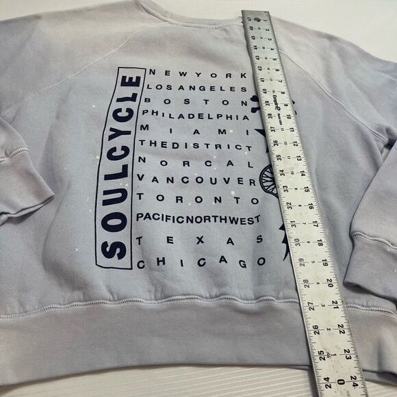 Soul Cycle Grey Blue Crewneck Sweatshirt Size Small - Picture 4 of 11